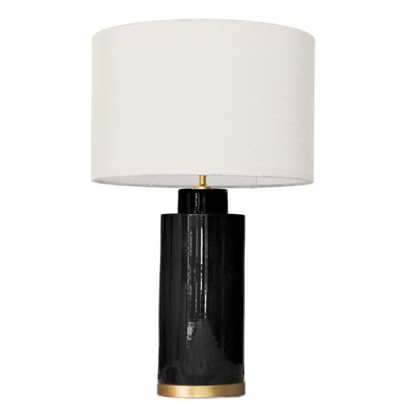 1727 - Lamp and Sack Shade (67cm height) Gold base flat design.