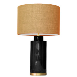 1727 - Lamp and Sack Shade (67cm height) Gold base flat design.