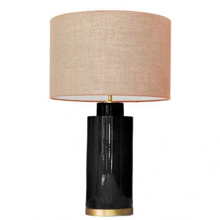 1727 - Lamp and Sack Shade (67cm height) Gold base flat design.