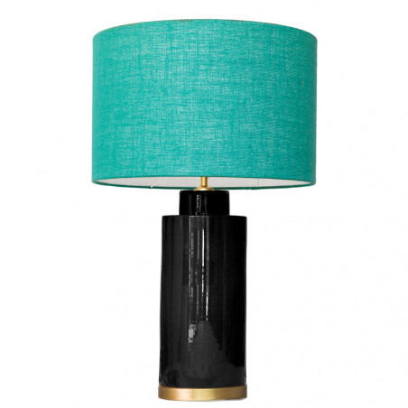 1727 - Lamp and Sack Shade (67cm height) Gold base flat design.