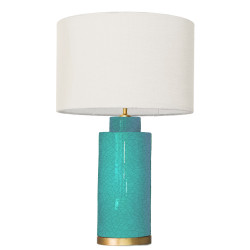 1727 - Lamp and Sack Shade (67cm height) Gold base flat design.