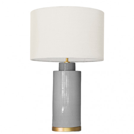 1727 - Lamp and Sack Shade (67cm height) Gold base flat design.