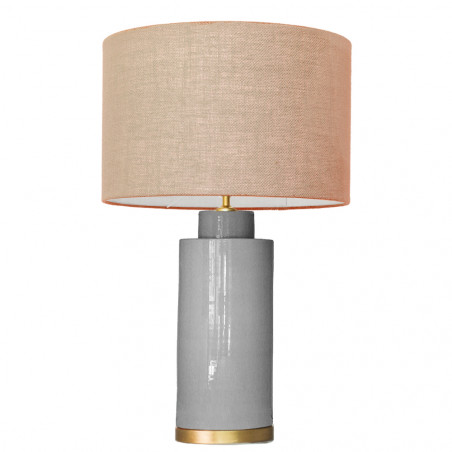 1727 - Lamp and Sack Shade (67cm height) Gold base flat design.