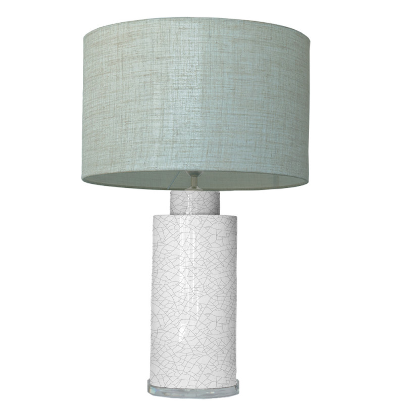 1727 - Lamp and Linen Shade (67cm height) Methacrylate base