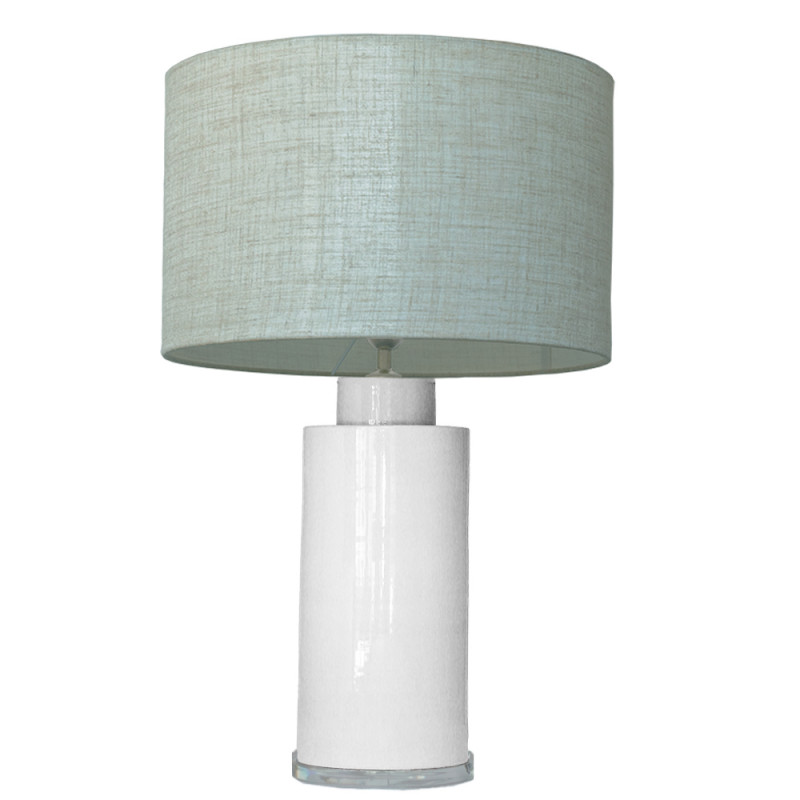 1727 - Lamp and Linen Shade (67cm height) Methacrylate base