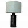 1727 - Lamp and Linen Shade (67cm height) Methacrylate base