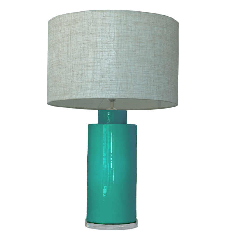 1727 - Lamp and Linen Shade (67cm height) Methacrylate base