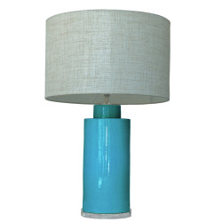 1727 - Lamp and Linen Shade (67cm height) Methacrylate base