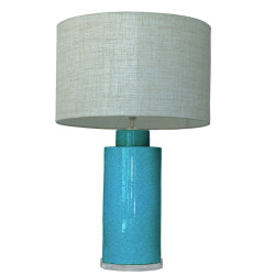 1727 - Lamp and Linen Shade (67cm height) Methacrylate base