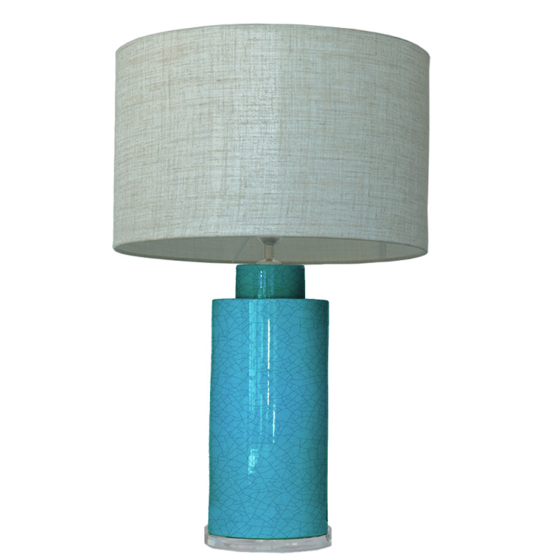 1727 - Lamp and Linen Shade (67cm height) Methacrylate base