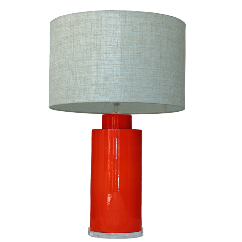 1727 - Lamp and Linen Shade (67cm height) Methacrylate base