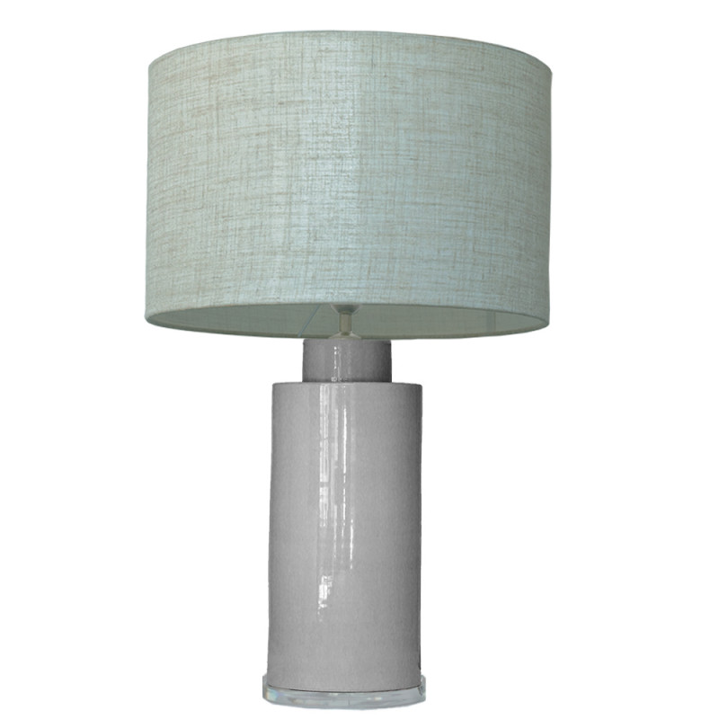 1727 - Lamp and Linen Shade (67cm height) Methacrylate base