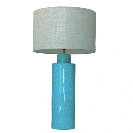 1725 - Large lamp and Linen Shade (78cm height)