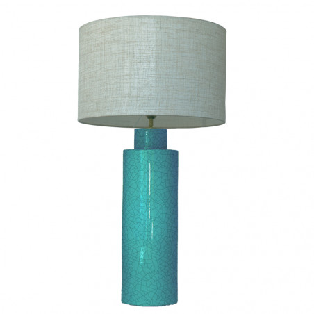 1725 - Large lamp and Linen Shade (78cm height)