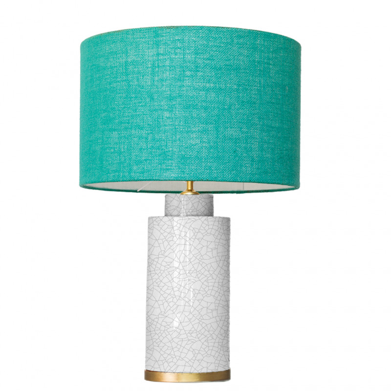 1728 - Small lamp and Saco style shade with a golden base (61 cm height)