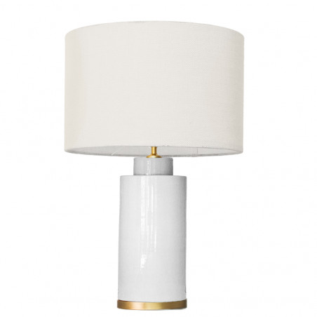 1728 - Small lamp and Saco style shade with a golden base (61 cm height)