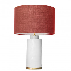 1728 - Small lamp and Saco style shade with a golden base (61 cm height)