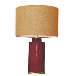 1728 - Small lamp and Saco style shade with a golden base (61 cm height)