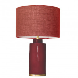 1728 - Small lamp and Saco style shade with a golden base (61 cm height)