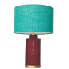 1728 - Small lamp and Saco style shade with a golden base (61 cm height)