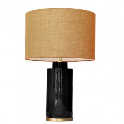 1728 - Small lamp and Saco style shade with a golden base (61 cm height)