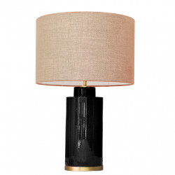 1728 - Small lamp and Saco style shade with a golden base (61 cm height)