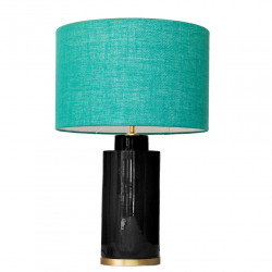 1728 - Small lamp and Saco style shade with a golden base (61 cm height)