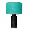 1728 - Small lamp and Saco style shade with a golden base (61 cm height)