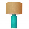 1728 - Small lamp and Saco style shade with a golden base (61 cm height)