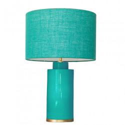 1728 - Small lamp and Saco style shade with a golden base (61 cm height)