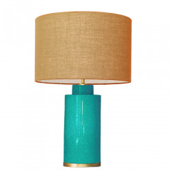 1728 - Small lamp and Saco style shade with a golden base (61 cm height)