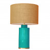 1728 - Small lamp and Saco style shade with a golden base (61 cm height)