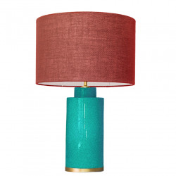 1728 - Small lamp and Saco style shade with a golden base (61 cm height)