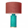 1728 - Small lamp and Saco style shade with a golden base (61 cm height)