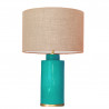 1728 - Small lamp and Saco style shade with a golden base (61 cm height)