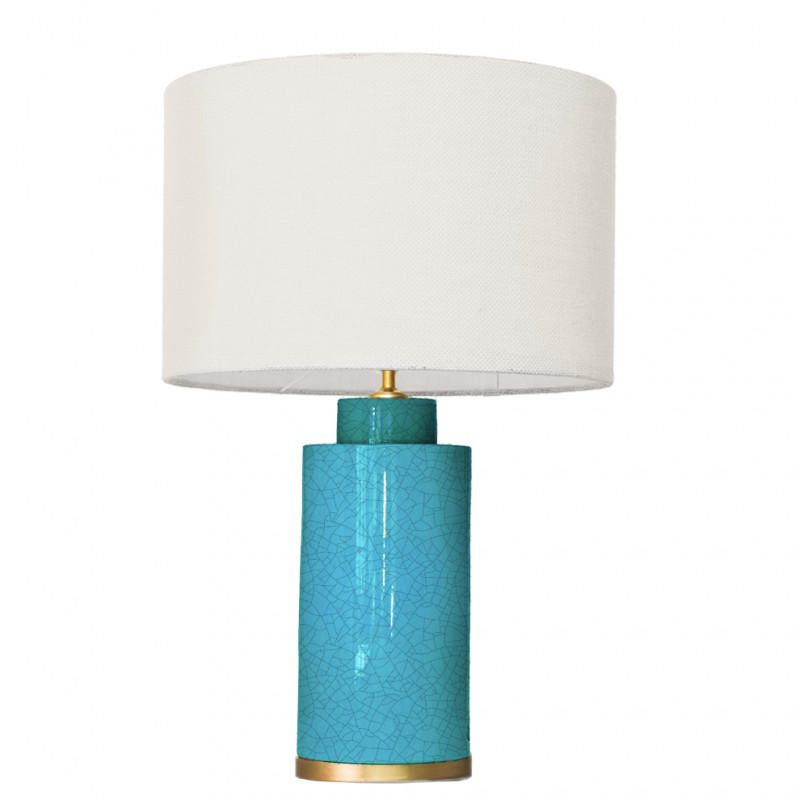 1728 - Small lamp and Saco style shade with a golden base (61 cm height)