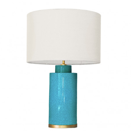 1728 - Small lamp and Saco style shade with a golden base (61 cm height)