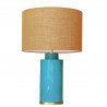 1728 - Small lamp and Saco style shade with a golden base (61 cm height)