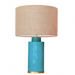 1728 - Small lamp and Saco style shade with a golden base (61 cm height)