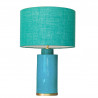 1728 - Small lamp and Saco style shade with a golden base (61 cm height)