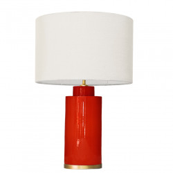 1728 - Small lamp and Saco style shade with a golden base (61 cm height)