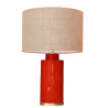 1728 - Small lamp and Saco style shade with a golden base (61 cm height)