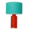 1728 - Small lamp and Saco style shade with a golden base (61 cm height)