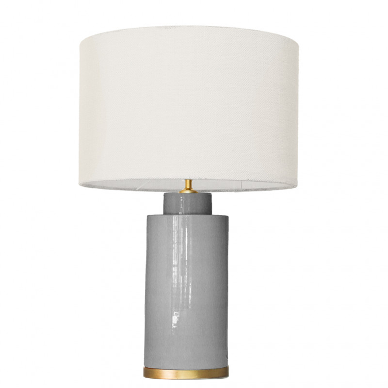 1728 - Small lamp and Saco style shade with a golden base (61 cm height)
