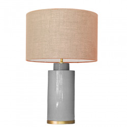 1728 - Small lamp and Saco style shade with a golden base (61 cm height)