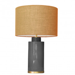 1728 - Small lamp and Saco style shade with a golden base (61 cm height)