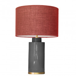 1728 - Small lamp and Saco style shade with a golden base (61 cm height)