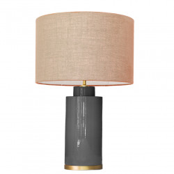 1728 - Small lamp and Saco style shade with a golden base (61 cm height)