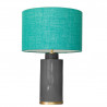 1728 - Small lamp and Saco style shade with a golden base (61 cm height)