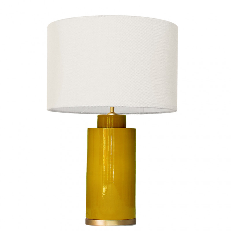 1728 - Small lamp and Saco style shade with a golden base (61 cm height)